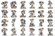 Whimsical Patriotic Dogs Clipart, an Animal Illustration by designcity5 (Thumbnail 2 of 5)
