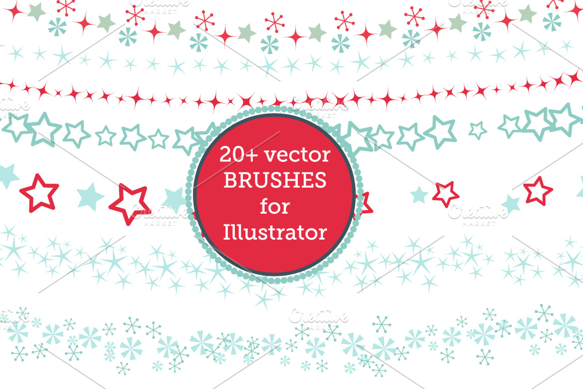 Christmas vector brushes & pattern, a Brush Add-On by MM Studio (Photo 3 of 7)