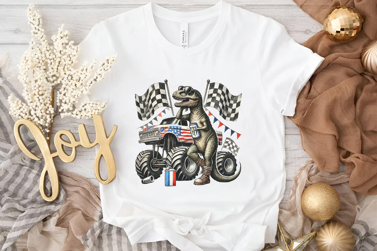 T-Rex Dinosaur Monster Truck, a Seasonal Illustration by DreamArtGraphic (Photo 3 of 5)