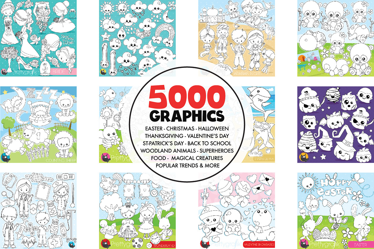 5000 in 1 - Black lines Mega Bundle, an Illustration by PrettyBundles (Photo 11 of 27)