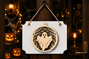 Spooky Ghost Tree Ornament SVG, a Work Illustration by Digital Artistic99 (Thumbnail 4 of 4)