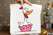 Valentine Goose Clipart, an Illustration by OK Design (Thumbnail 6 of 6)