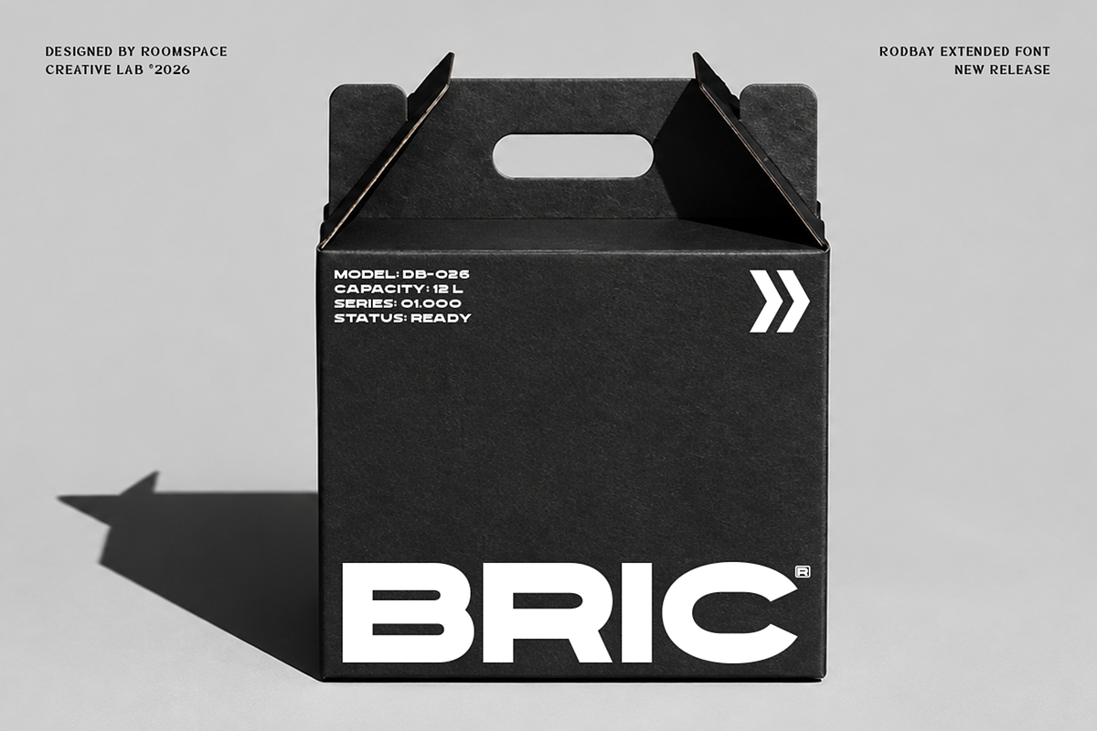 Rodbay - Bold Extended Typeface, a Sans Serif Font by roomspace creative lab (Photo 7 of 10)