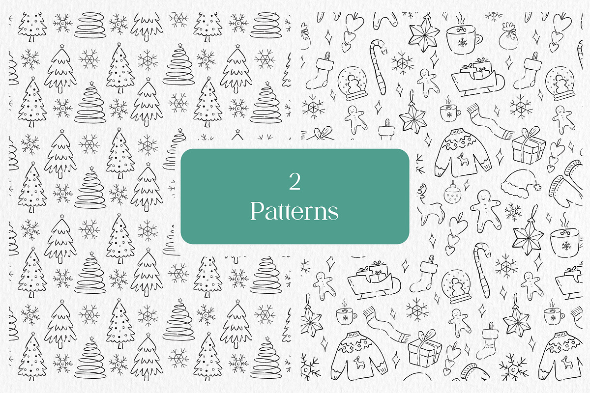 Christmas Doodles Line art, a Seasonal Illustration by An Design (Photo 4 of 5)