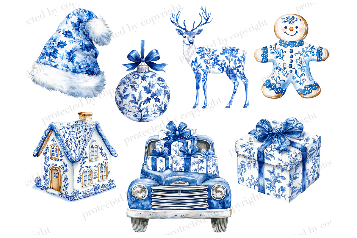 Grandmillenial Christmas Clipart, a Seasonal Illustration by GlamArtZhanna (Photo 4 of 6)