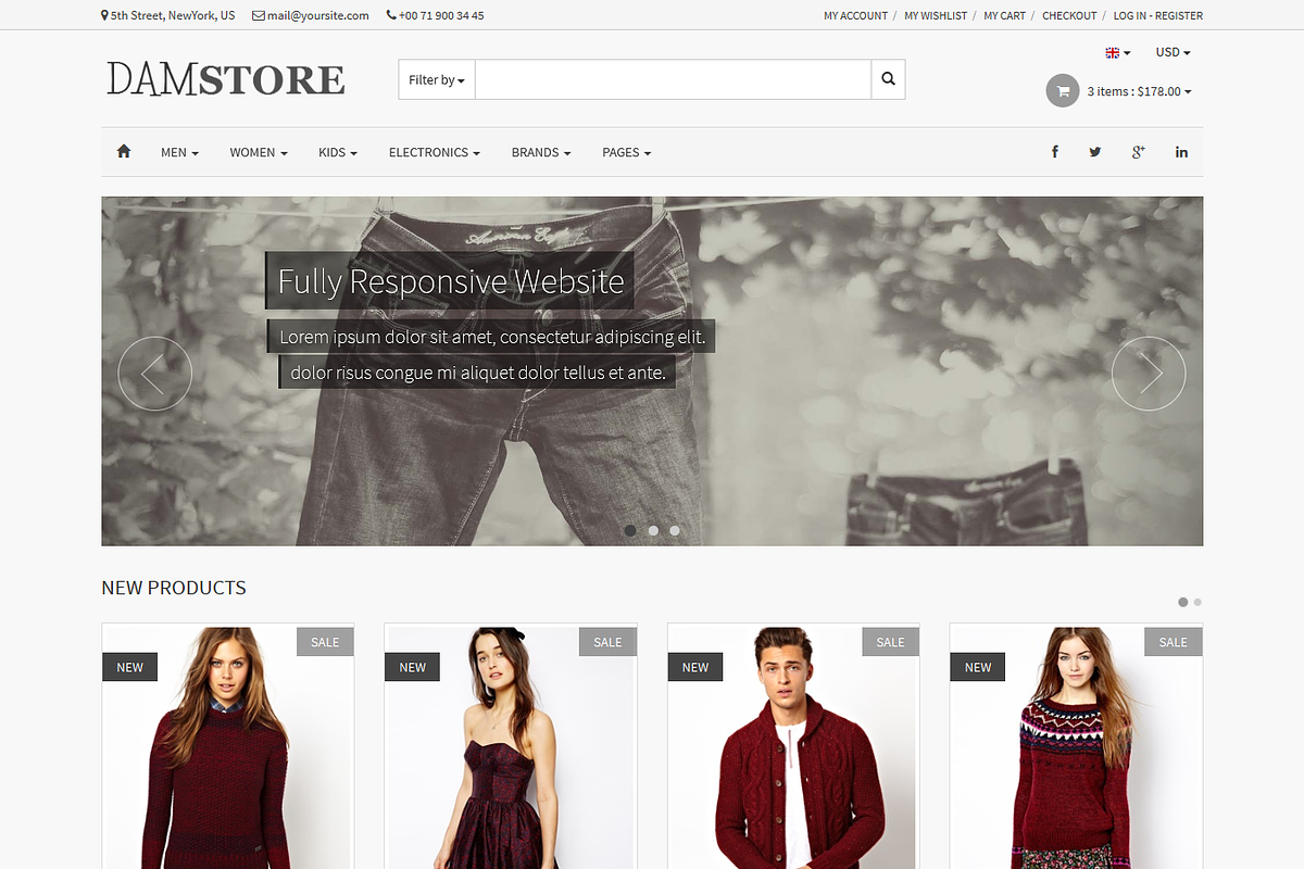 Damstore, a Bootstrap Template by N_thirteen