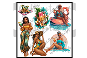Black Woman Summer clipart, an Illustration by CraftCrateShop (Thumbnail 4 of 7)