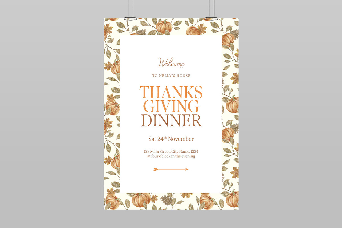 Thanksgiving Welcome Sign Template, a Poster Template by BrandPacks (Photo 3 of 5)