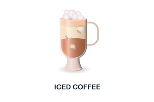 Iced Coffee Icon. 3d Illustration