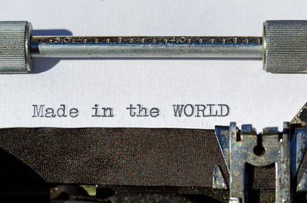 Vintage typewriter with a text