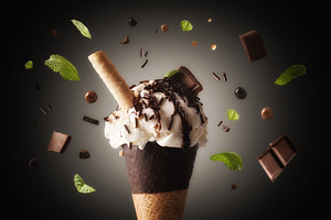 Cream Ice Cream Cone with Chocolate Sprinkles, a Food & Drink Photo by Davizro's Market