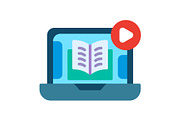 Online Course Flat Icon, a Duotone Icon by Pexelpy (Thumbnail 2 of 3)