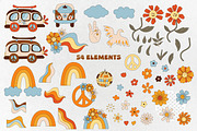 Groovy retro collection. Vector, an Object Graphic by VaraNa Art (Thumbnail 5 of 8)