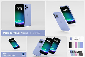 iPhone 16 Mockup Bundle, an iPhone Mockup by Budogol Studio