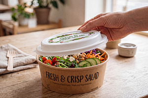 Kraft Paper Salad Box Mockup, a Packaging Mockup by Designer Dude