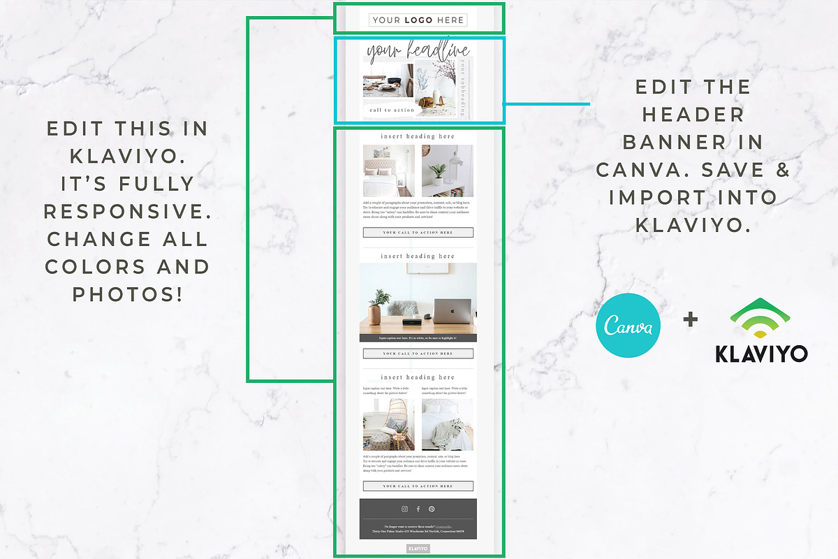 Klaviyo & Canva Template | Linen, an Email Template by Thirty One Palms Studio (Photo 3 of 8)