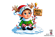 10 PNG North Pole ELF Clipart Bundle, a Graphic by Clipart Bloom (Thumbnail 4 of 17)
