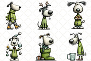 Quirky Christmas Dog Clipart, an Illustration by Black Bird Studio (Thumbnail 3 of 6)
