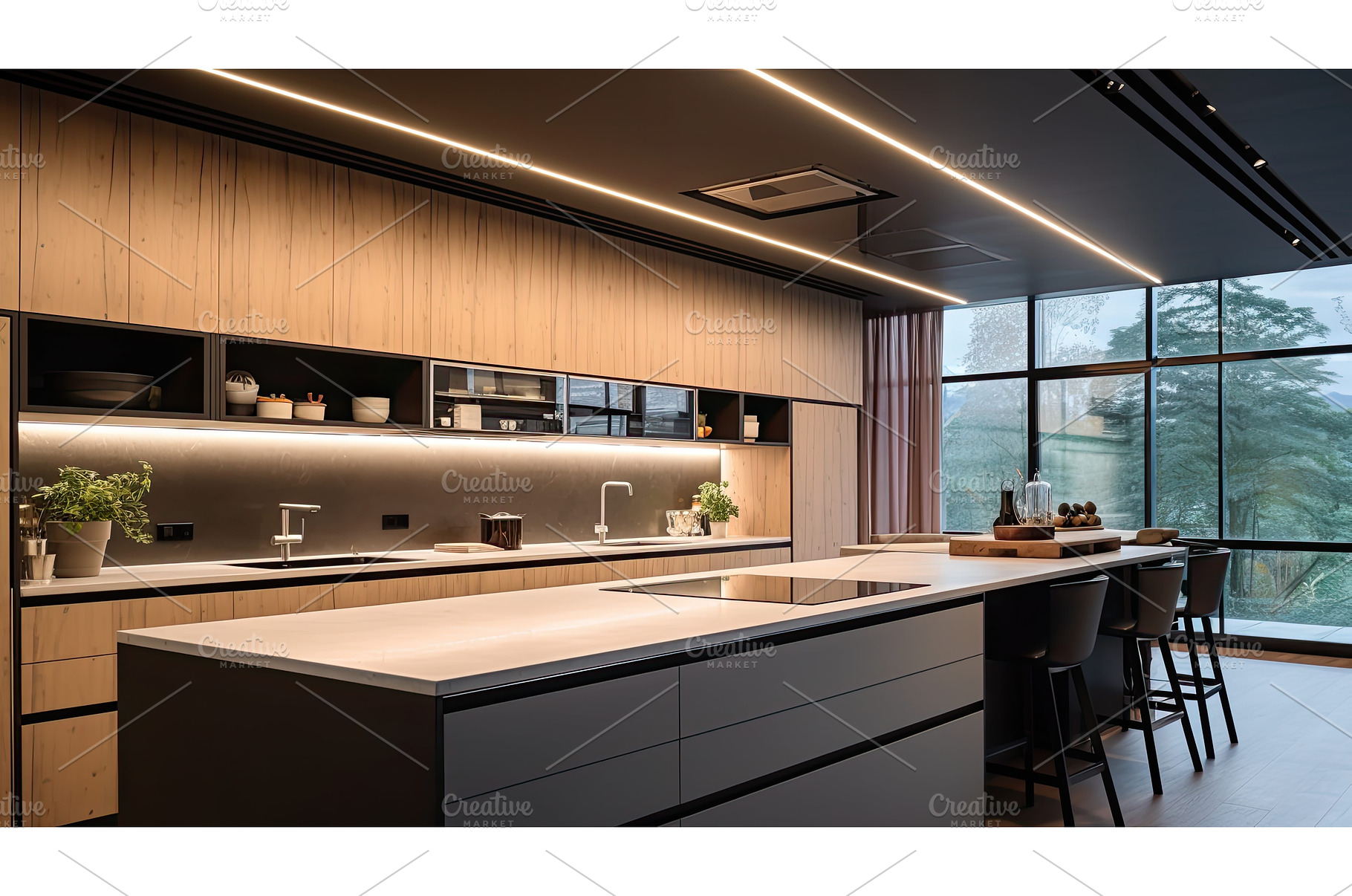 modern smart home lights ai, a Technology Photo by pikepicture