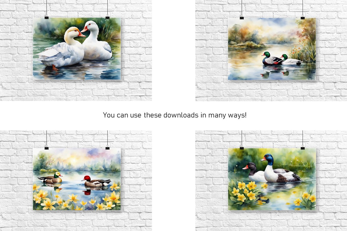 Watercolor Duck Pond Set 2, an Animal Illustration by Kat's Artful Creations (Photo 2 of 9)