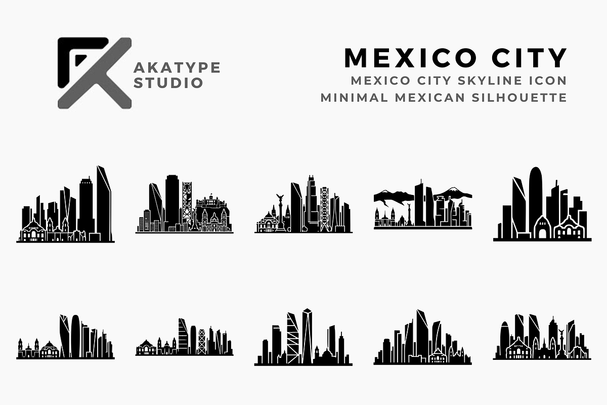Mexico City Skyline Icons, a Solid Icon by Akatype Studio (Photo 1 of 3)