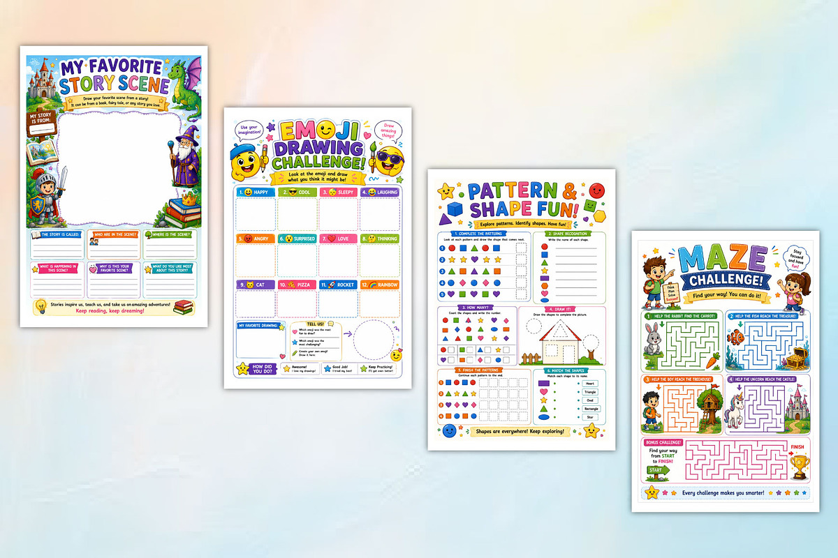 Creative Activity Prompt Book, a Stationery Template by Designmela01 (Photo 3 of 4)