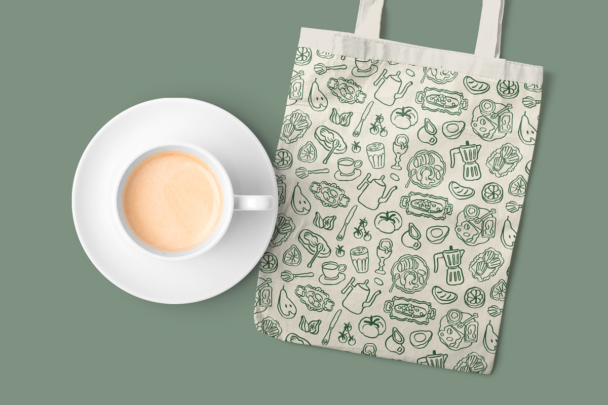 Breakfast food on seamless patterns, a Pattern Graphic by Good Studio (Photo 7 of 11)