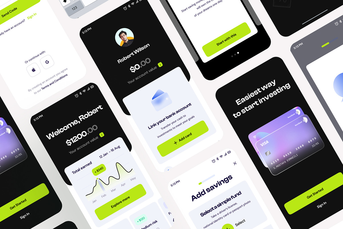 Finance Saving Mobile App UI Kit, an App Template by DesignsLab (Photo 2 of 3)