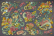 Hippie Doodles Designs Big Set, a Decorative Illustration by BALABOLKA (Thumbnail 5 of 10)
