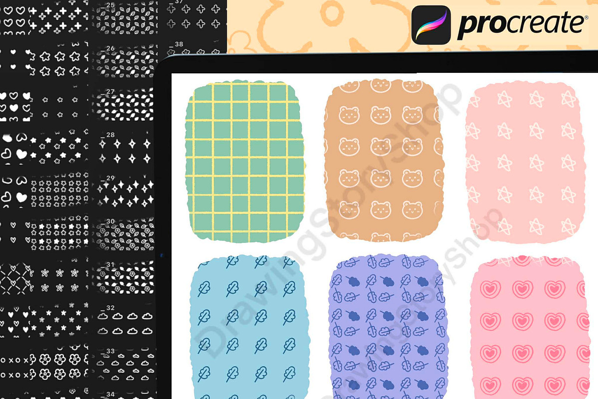 150 Doodles Procreate Stamp Brushes, a Brush Add-On by DrawingStoryShop (Photo 6 of 6)