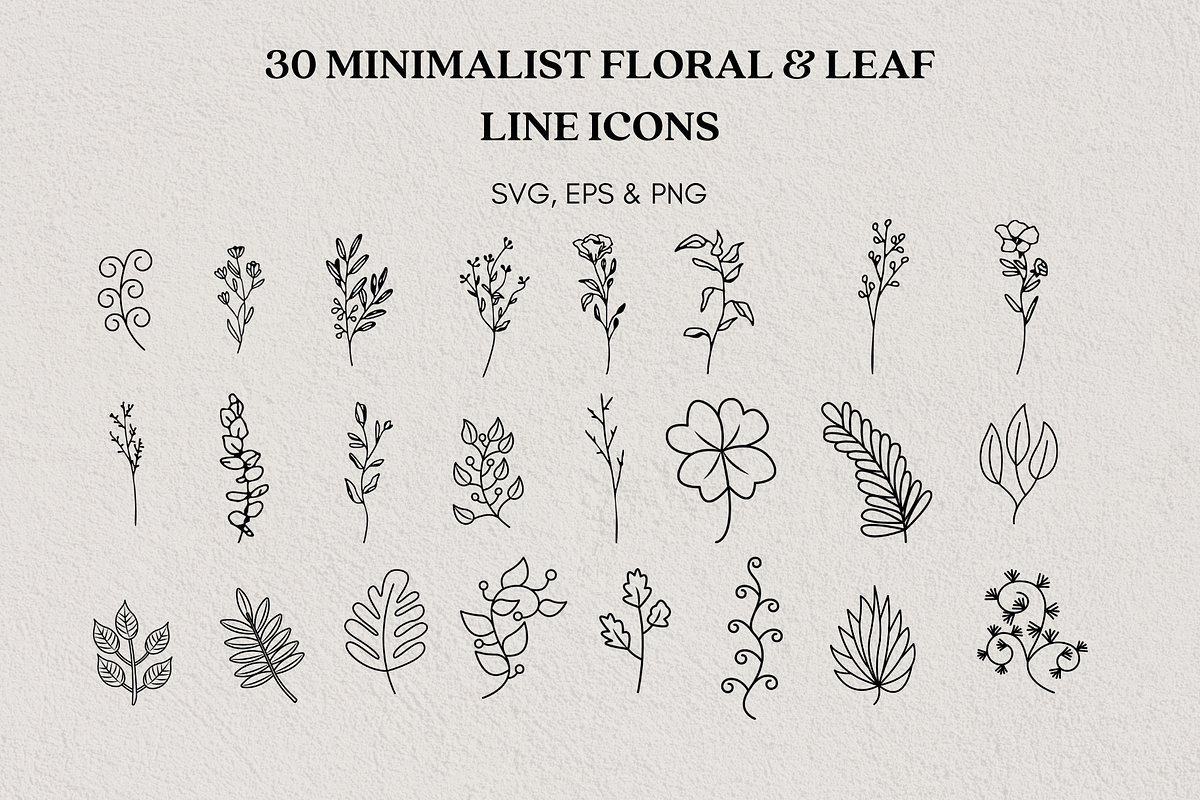 Minimalist Floral and Leaf Icon, an Object Illustration by Art Studio Design (Photo 1 of 4)