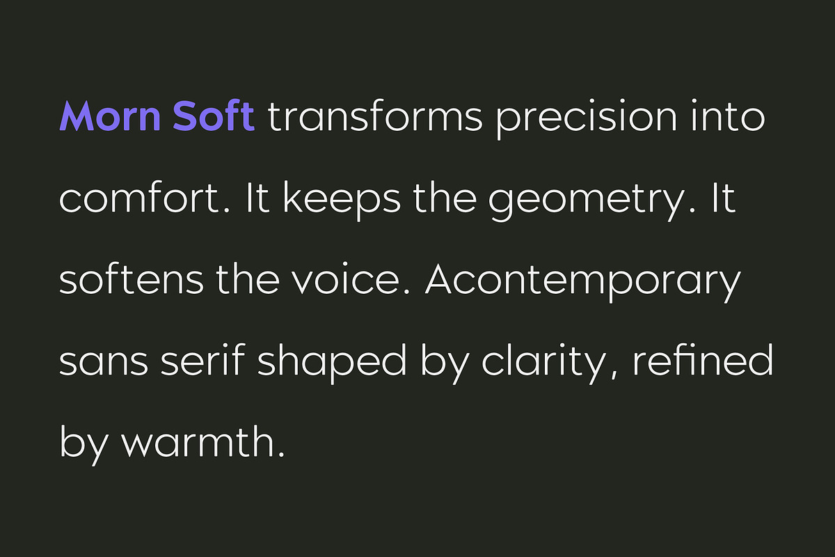 Morn Soft - Geometric Sans Serif, a Sans Serif Font by Wahyu & Sani Co. (Photo 2 of 10)