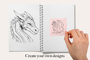 50 Dragon Procreate Stamps Brushes, a Brush Add-On by Procreate Sale (Thumbnail 3 of 6)
