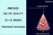 Watercolor Pink Christmas Tree PNG, an Illustration by SinaCreation (Thumbnail 6 of 7)