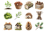 Spring Woodland Clipart, an Illustration by Design Market (Thumbnail 3 of 5)