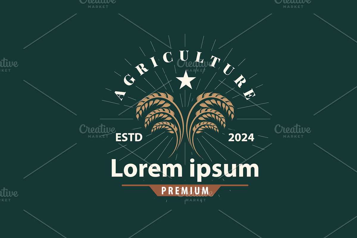 Wheat Grain Rice Logo Simple Design, a Branding & Logo Template by Maylianaw28