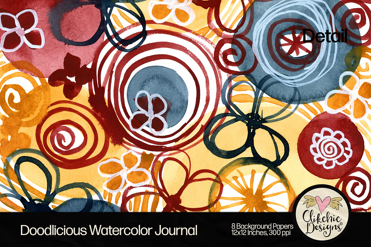 Watercolor Journal Backgrounds, a Background Graphic by Clikchic Designs (Photo 5 of 10)
