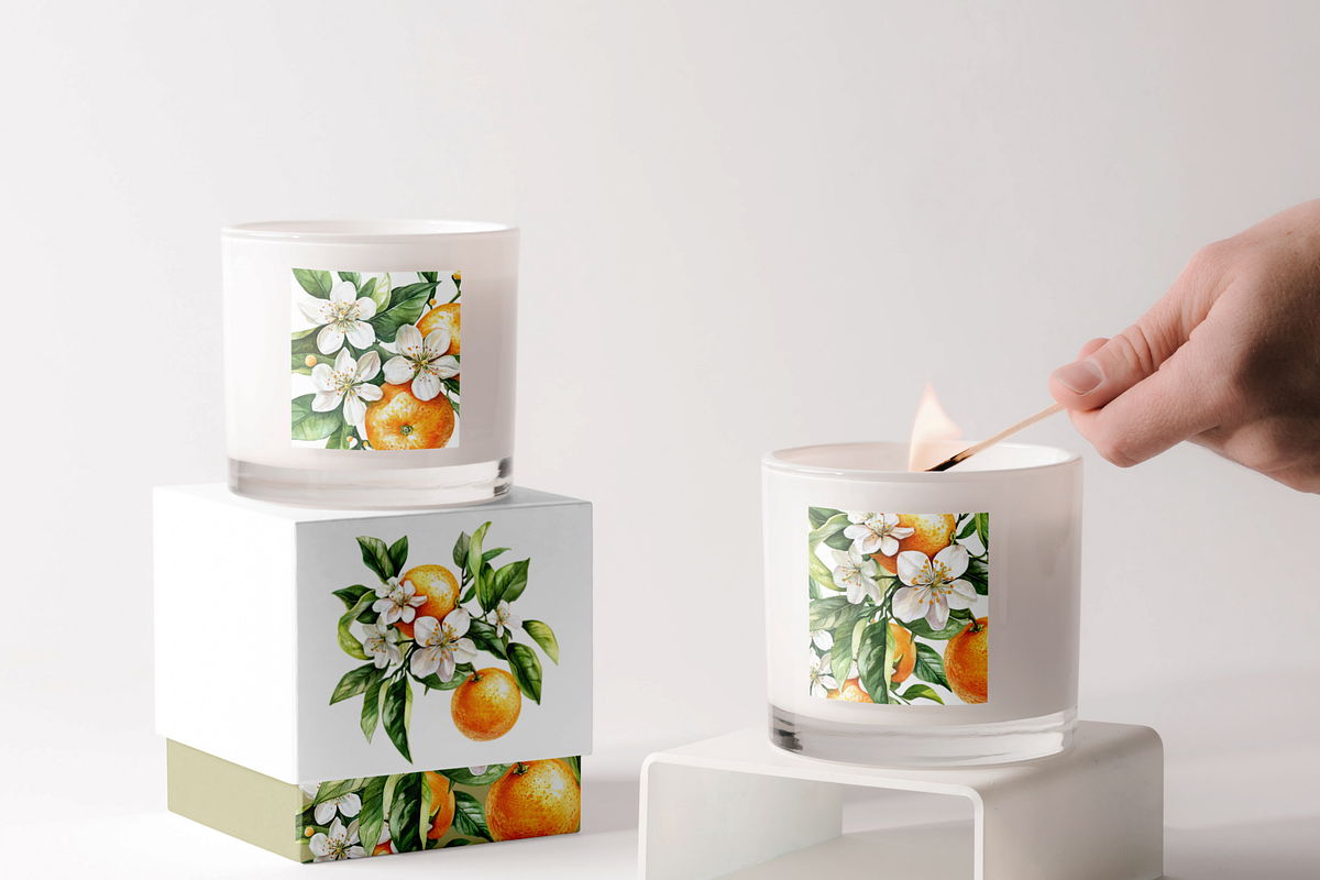 Orange Blossom - Watercolor Set, a Decorative Illustration by ThaismotaCreativeCo (Photo 7 of 9)