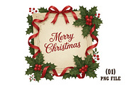 Vintage Merry Christmas Frame PNG, an Illustration by DreamArtGraphic (Thumbnail 1 of 5)