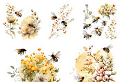 Honey Bee Watercolor Clipart, an Object Graphic by Colibri Watercolor (Thumbnail 3 of 7)