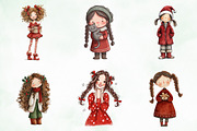Quirky Funny Christmas Girls Clipart, an Illustration by Creative Art (Thumbnail 7 of 13)