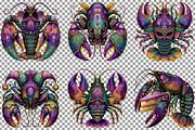 Crawfish Mardi Gras Watercolor Clipa, an Illustration by Sublimation Artist (Thumbnail 4 of 6)