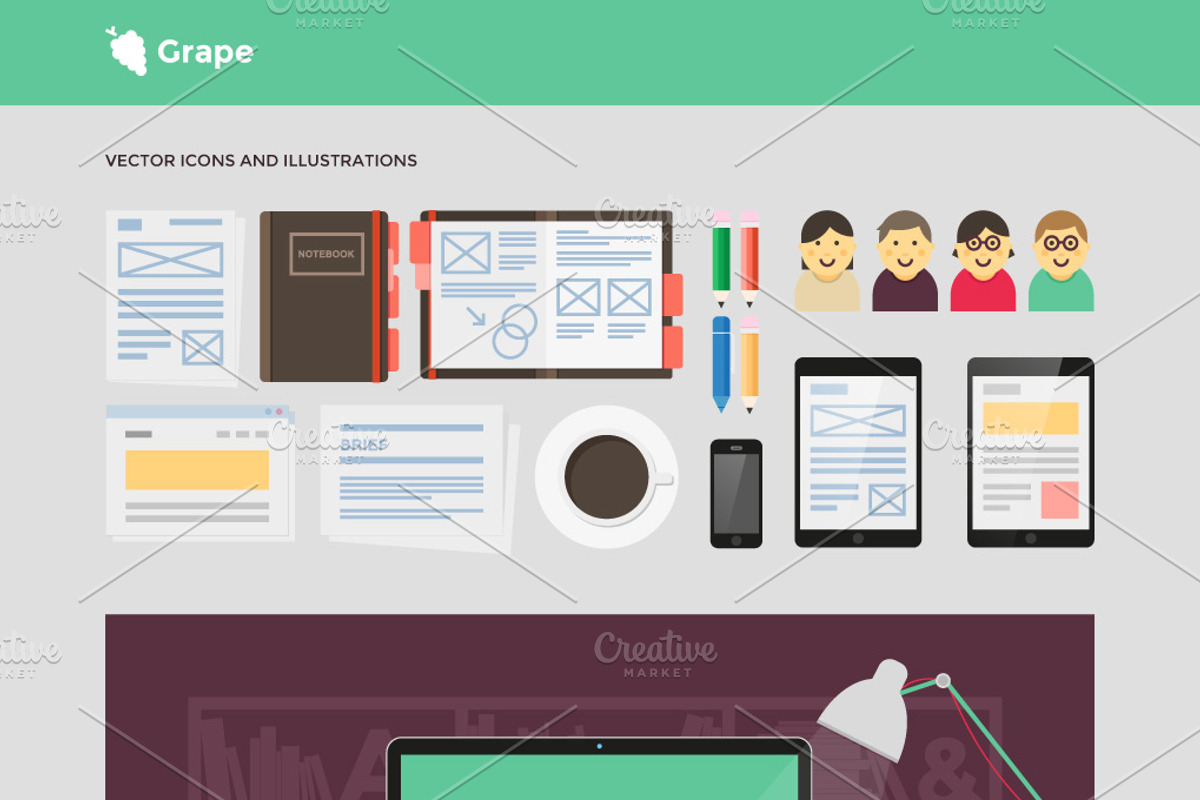 90+ Vector Flat Icons Bundle, an Icon by Mgd.Design (Photo 2 of 4)