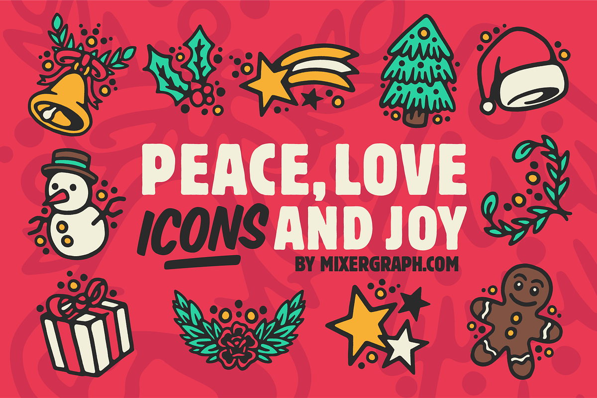 Peace, Love, Icons & Joy, an Outline Icon by Mixergraph (Photo 1 of 7)