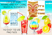Tropical Cocktails & Flower Set, a Food Illustration by Little Bunny Sunshine (Thumbnail 9 of 9)