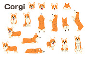 Corgi vector illustration set, an Illustration by faitotoro (Thumbnail 1 of 2)