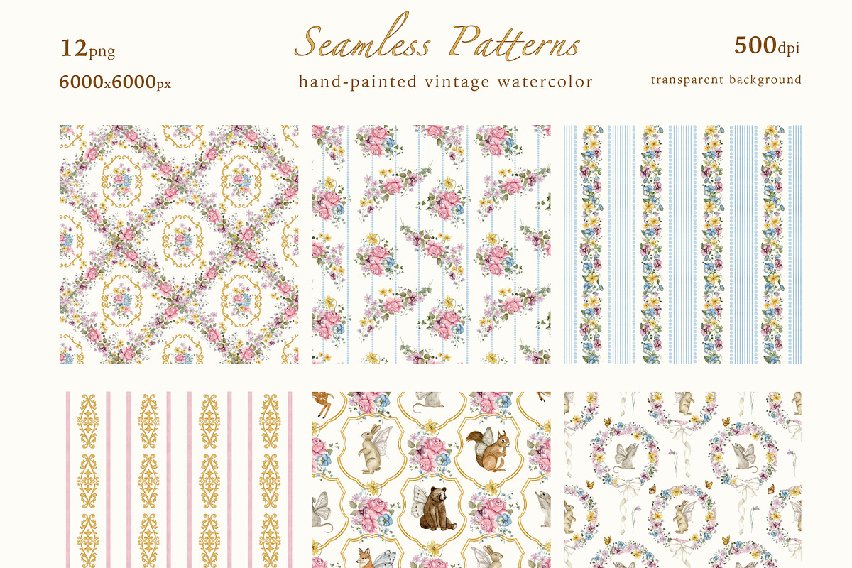 Vintage Garden Watercolor Clipart, a Decorative Illustration by Ooh Lily (Photo 6 of 23)