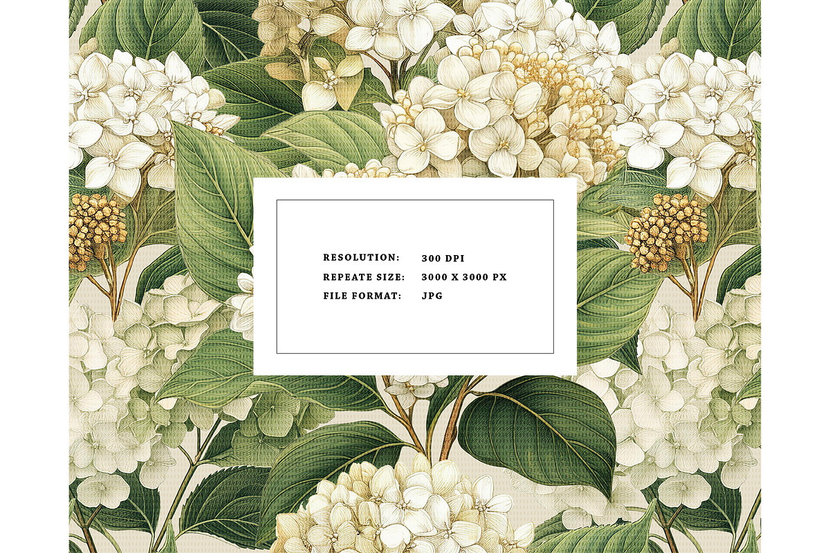 Hydrangea watercolor seamles pattern, a Pattern Graphic by Milatoo (Photo 5 of 6)