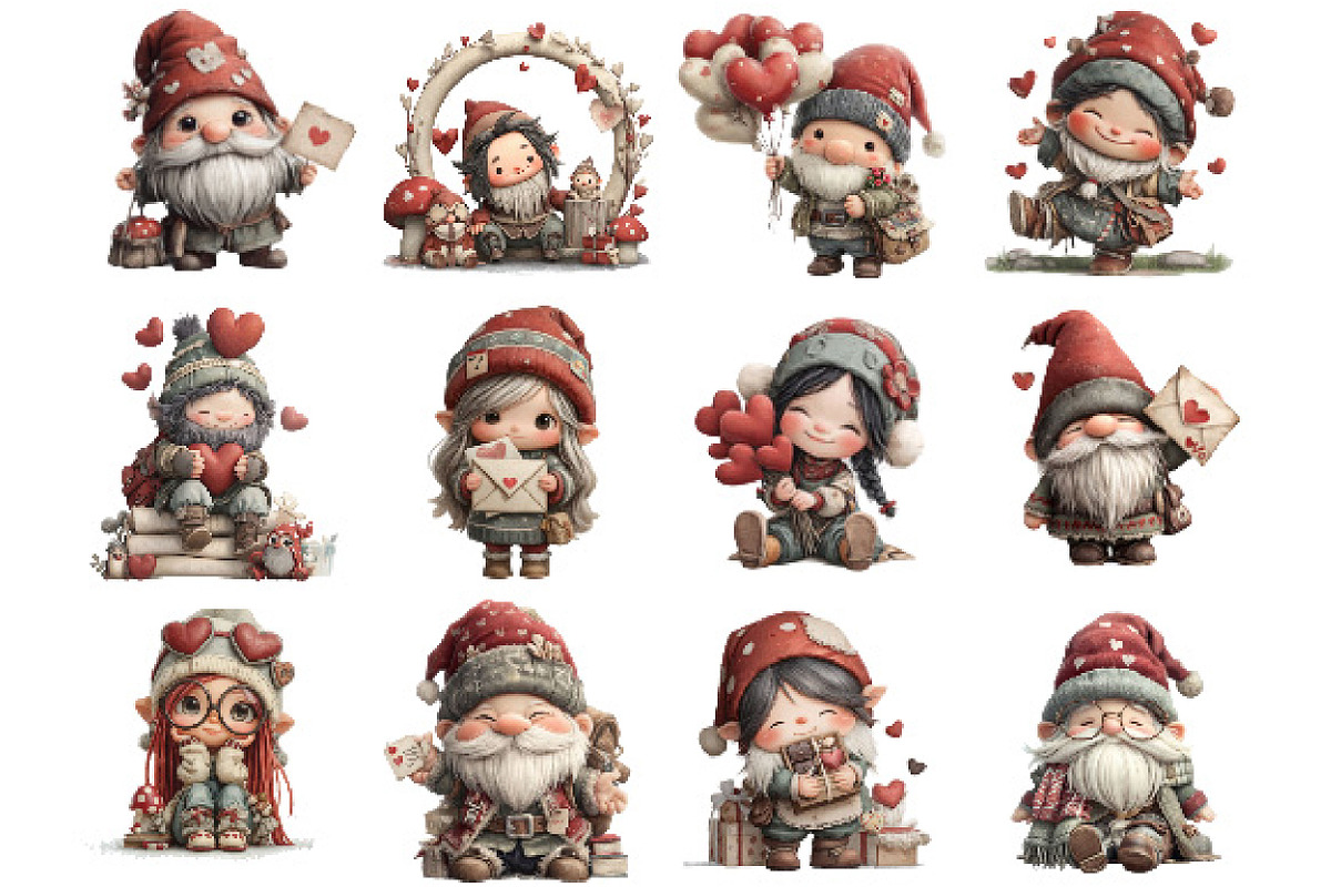 Valentine Romantic Gnome, an Illustration by Designking (Photo 2 of 5)