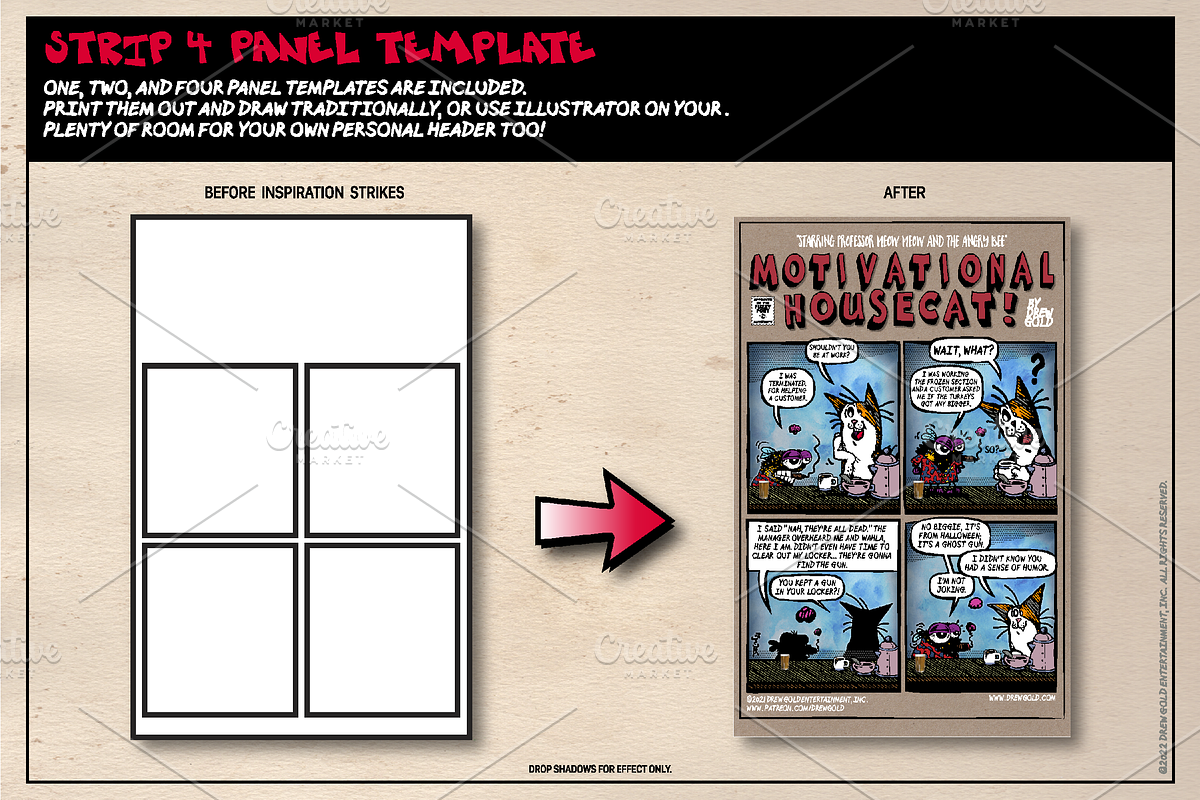 Comic Strip Kit By Fuzzy Poet, a Presentation Template by Fuzzy Poet by DG2 (Photo 9 of 14)